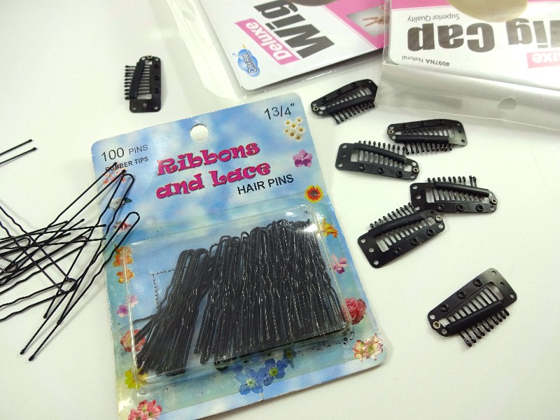Image: Hair pins, wig clips, and wig caps