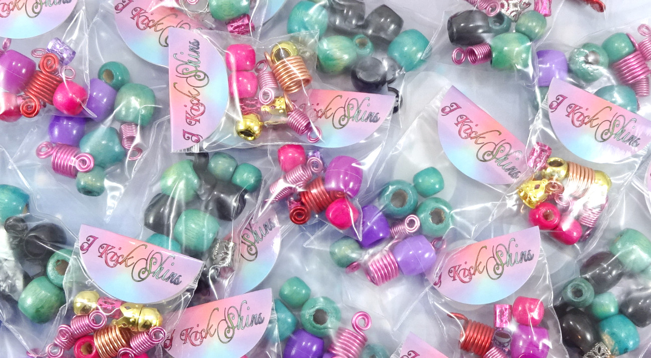Image: Hair beads packaged up by us