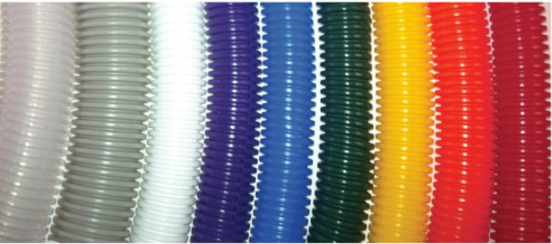 Image: Corrugated tubing in rainbow colors
